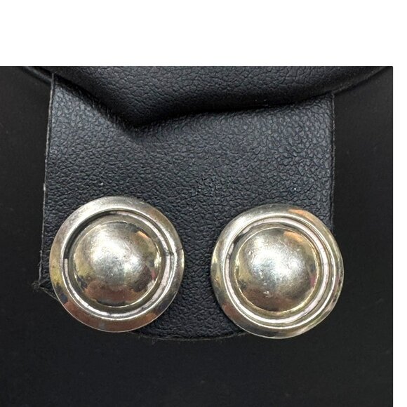 Artie Yellowhorse Jewelry - Vintage Artie Yellowhorse Signed Navajo Circle Pierced Sterling Silver Earrings